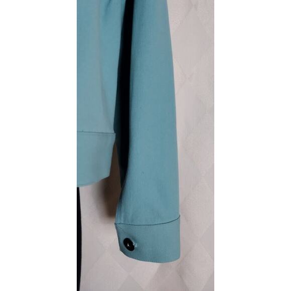 Karen Martini Button Up Unlined Jean Style Jacket, Sz 8, Aqua - Picture 4 of 6